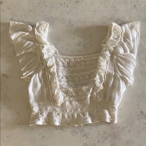 White Lace Ruffled top